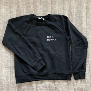 Everlane The Human Women's French Terry Sweatshirt in Small Print - Black Small